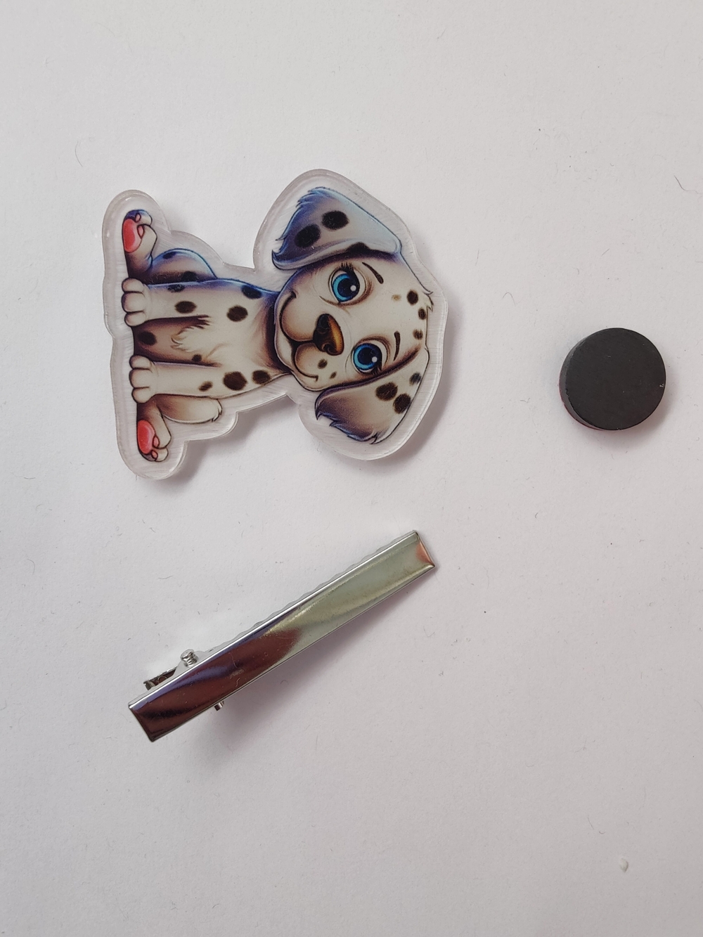 Custom Handmade Character Magnet or Hair Clip- Dalmatian